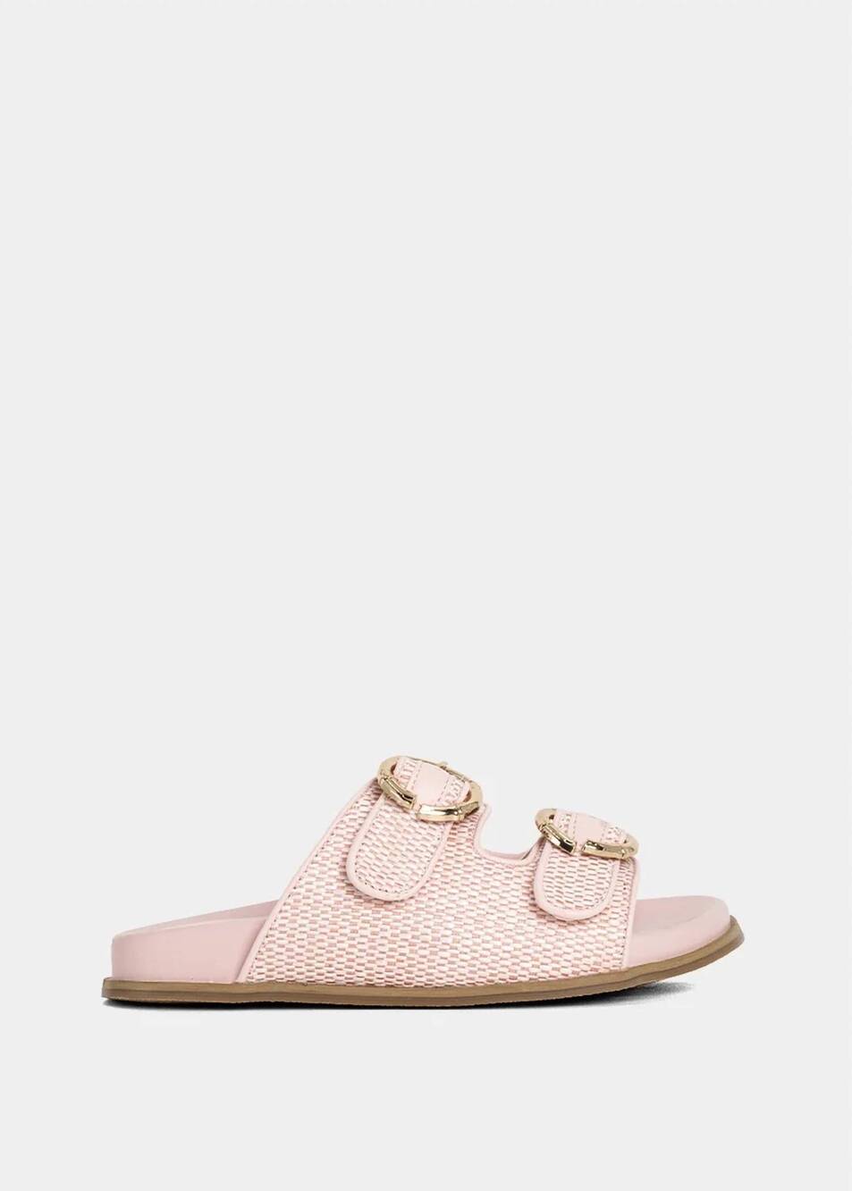 NEW SHU SHOP girl's lori mini sandals in 631 pink woven